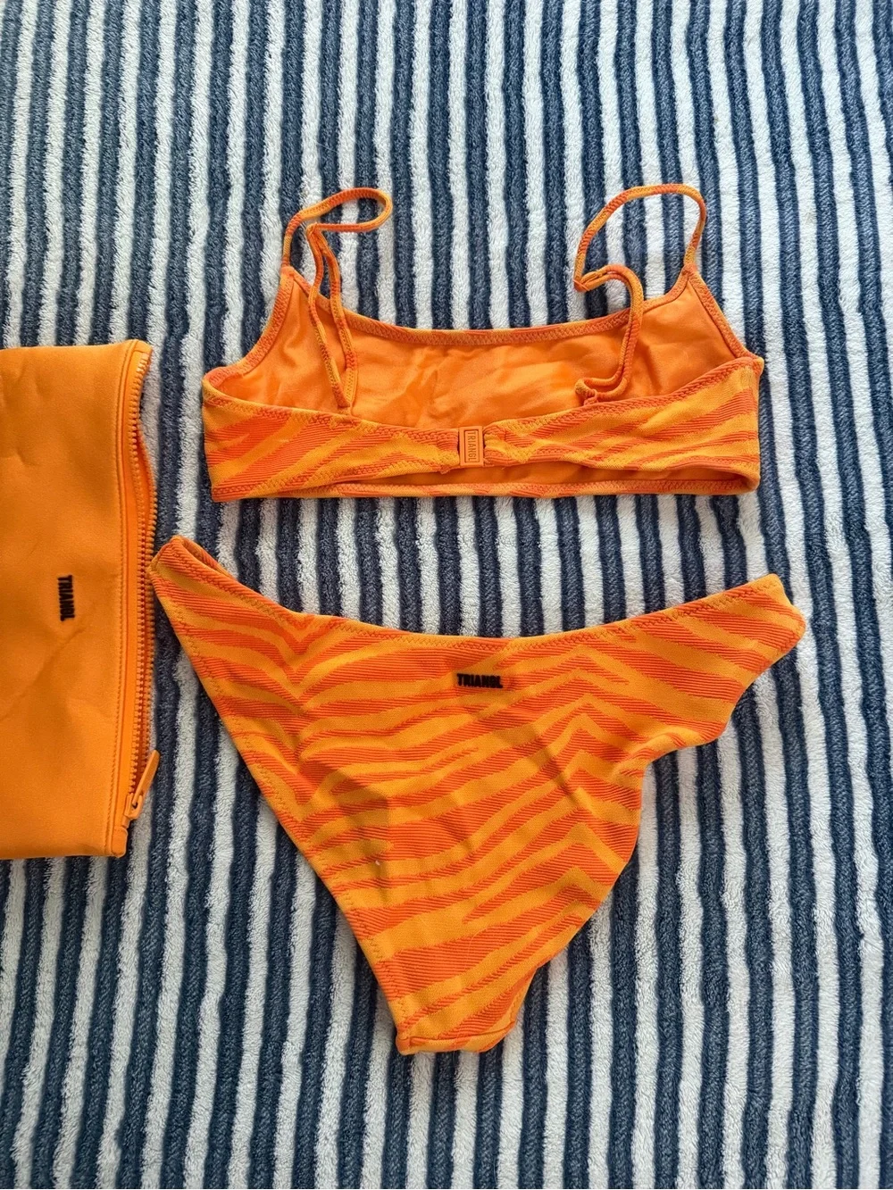 triangl swimwear Orange Zebra Stripe Bikini Set